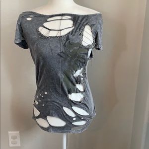 Anama NWT grey edgy top